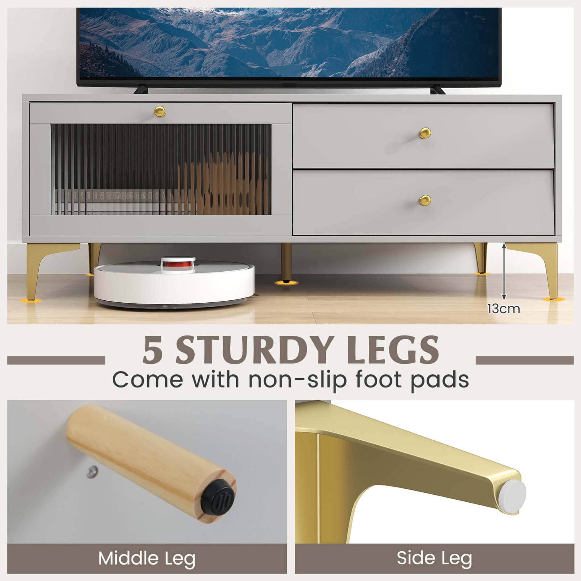 13cm 5 STURDY LEGS Come with non-slip foot pads Middle Leg Side Leg