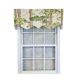 RLF Home - 100% Cotton Canopy Regal Fully lined Windows Rod Pocket Valance 50" x 17" - Ivory