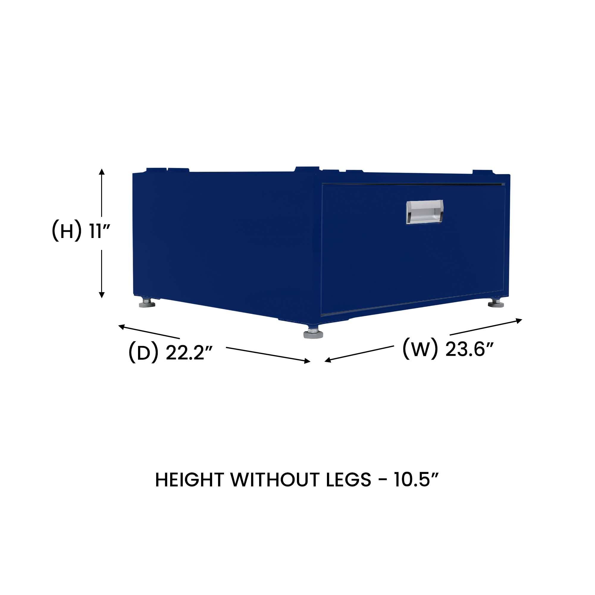 (H) 11"  
(D) 22.2"  
(W) 23.6"  

HEIGHT WITHOUT LEGS - 10.5"