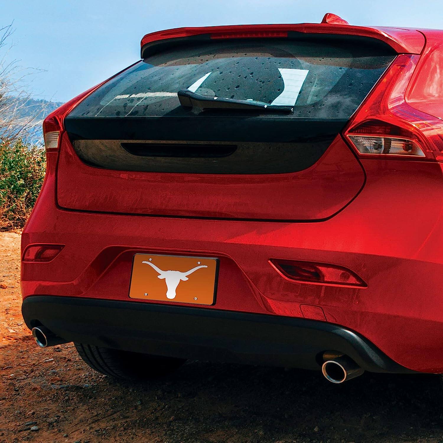 Alt View 2. Rico Industries - Texas Longhorns Orange Mirrored Laser Cut License Plate Laser Tag - Multi.