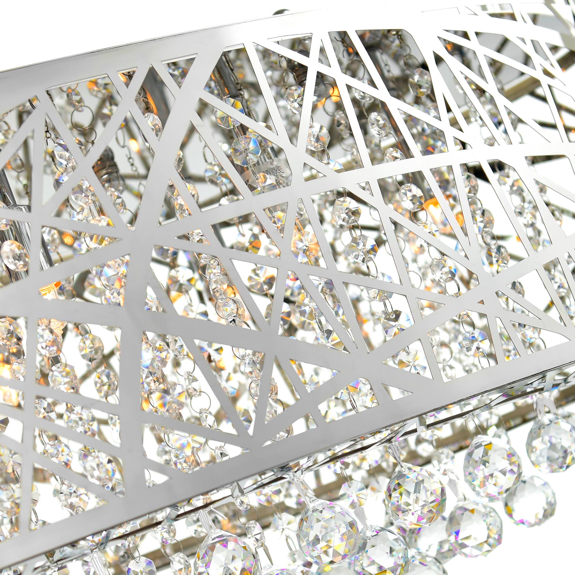 Alt View 1. CWI Lighting - Eternity 8 Light Drum Shade Chandelier With Chrome Finish - Stainless Steel.