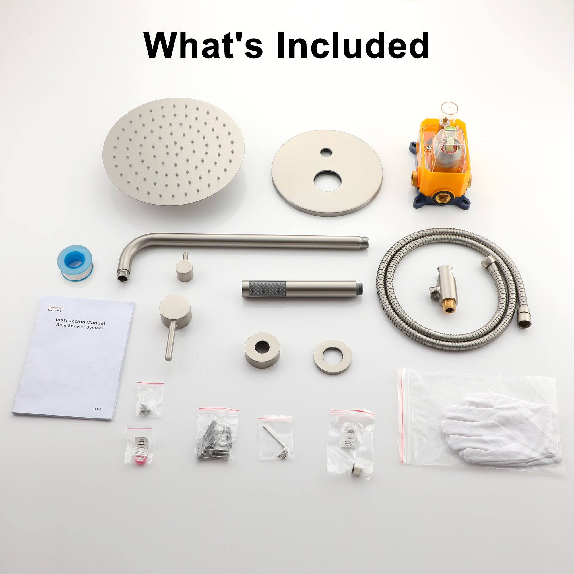 What's Included
Instruction Manual Rain Shower System