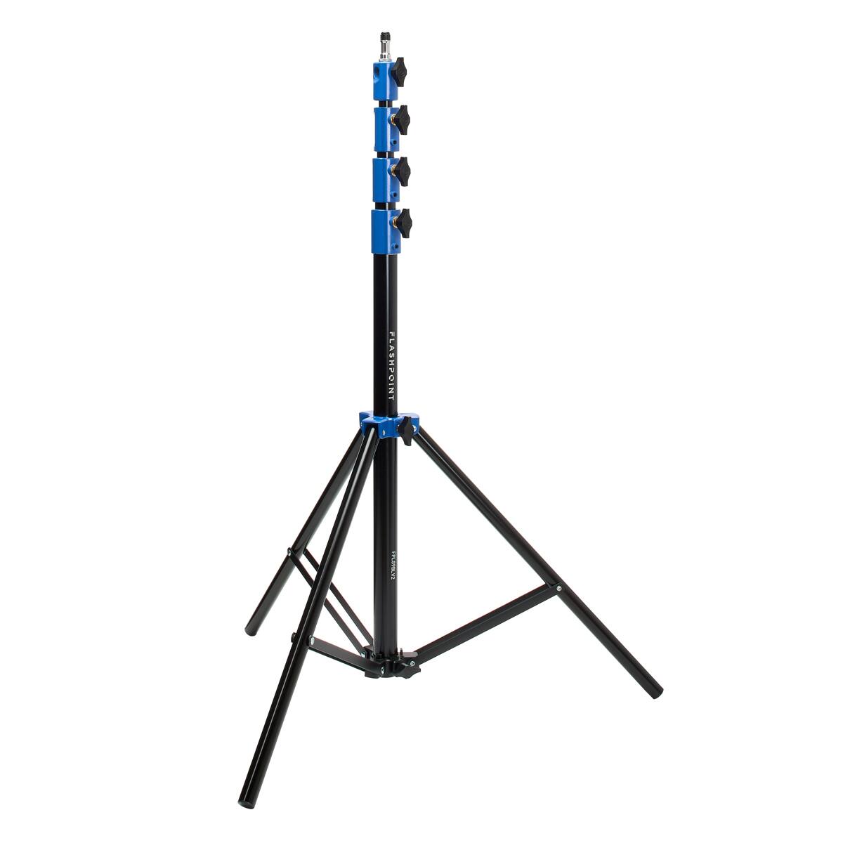 Front. Flashpoint - Flashpoint Pro Heavy-Duty Air-Cushioned Light Stand (Blue, 9.5').