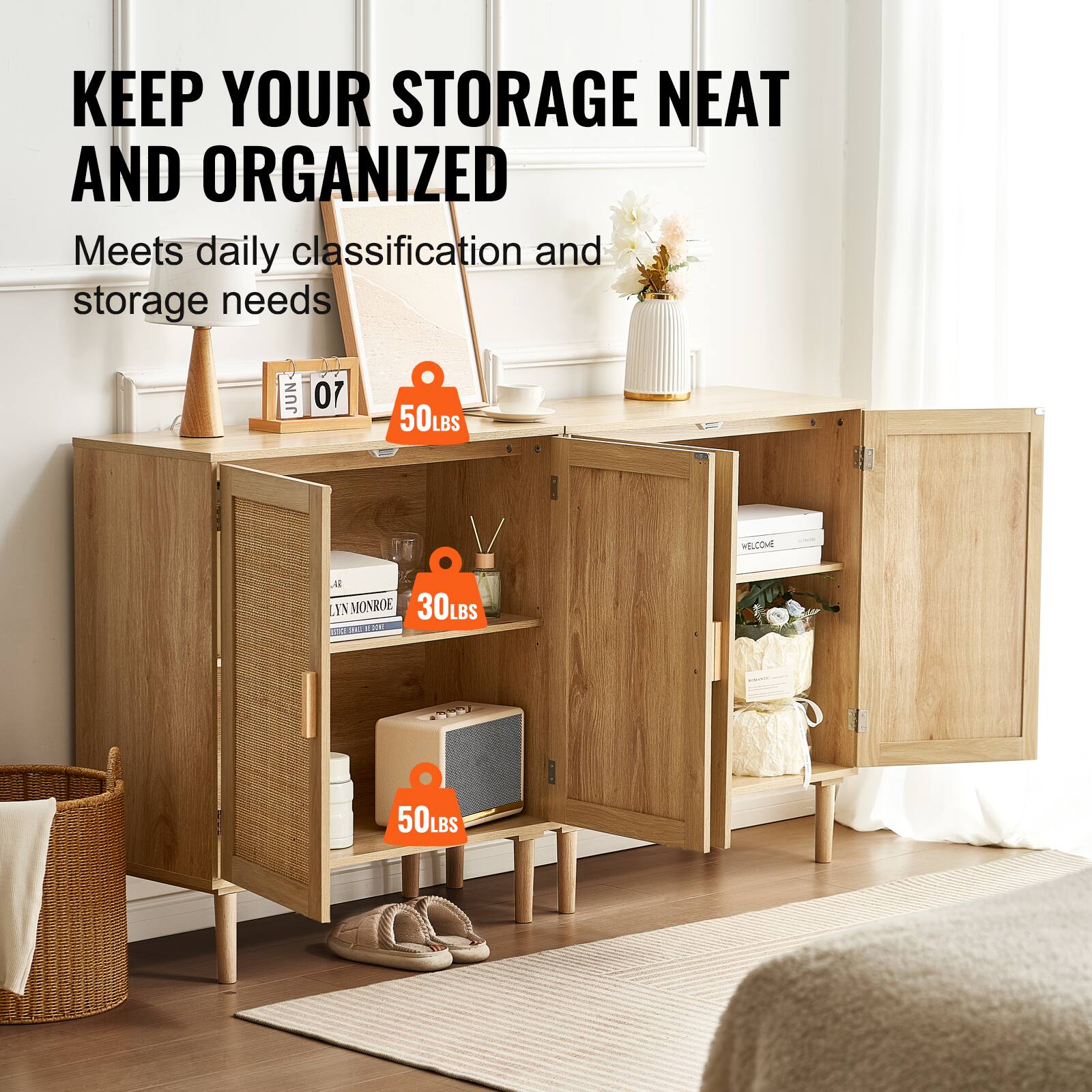 KEEP YOUR STORAGE NEAT AND ORGANIZED  
Meets daily classification and storage needs  

JUN 07  
50LBS  
30LBS  
50LBS
