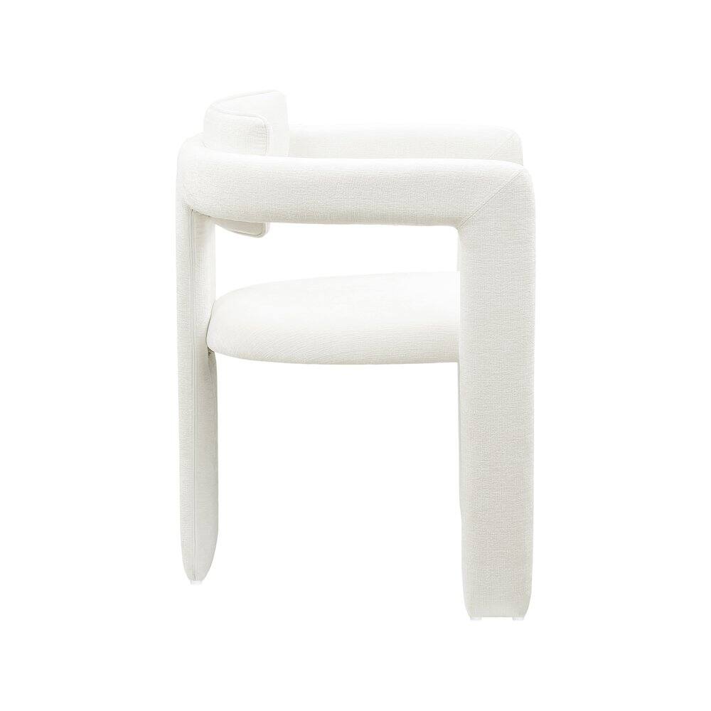 Alt View 3. Meridian Furniture - Brenda Cream Chenille Fabric Dining Chair, Set of 2 - Beige.