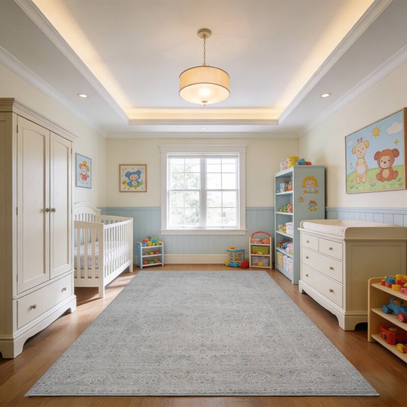 Alt View 1. RYHNUYNE - 8x10 Area Rugs Living Room Rug Washable Vintage Boho Rug No Slip Stain Resistant Soft Carpet Indoor Floor Floral Carpets - Painting.