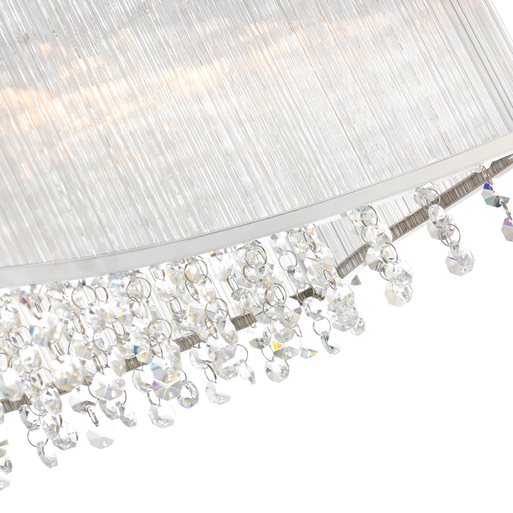 Back. CWI Lighting - Elsa 6 Light Drum Shade Chandelier With Chrome Finish - Chrome.