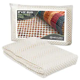 Nevlers - 5 ft x 8 ft Non Slip Rug Gripper Pad for Hard Surface Flooring - White