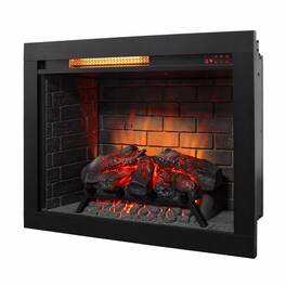 RYHNUYNE - 28 Inch Infrared Electric Fireplace with Removable Trim Kit Insert & Touch Panel for Living Room Bedroom Home Decor - Antique Black