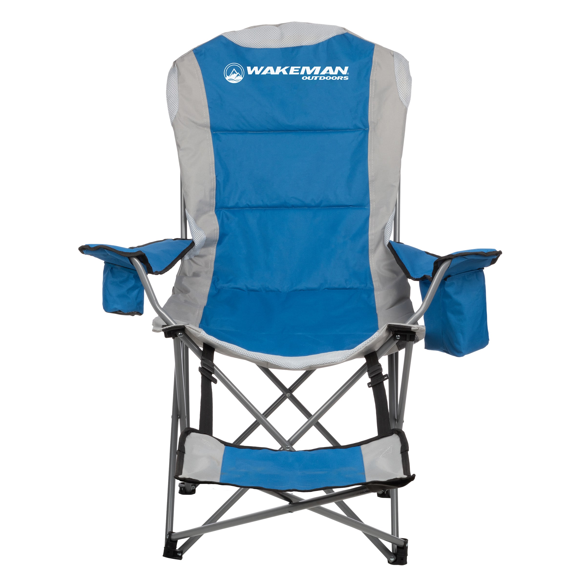 Wakeman Outdoors - Camping Chair with Foot Rest 300lb Capacity Portable Beach Chair with Footrest, Cupholder, and Cooler Pouch - Blue price history on PriceWatchPro