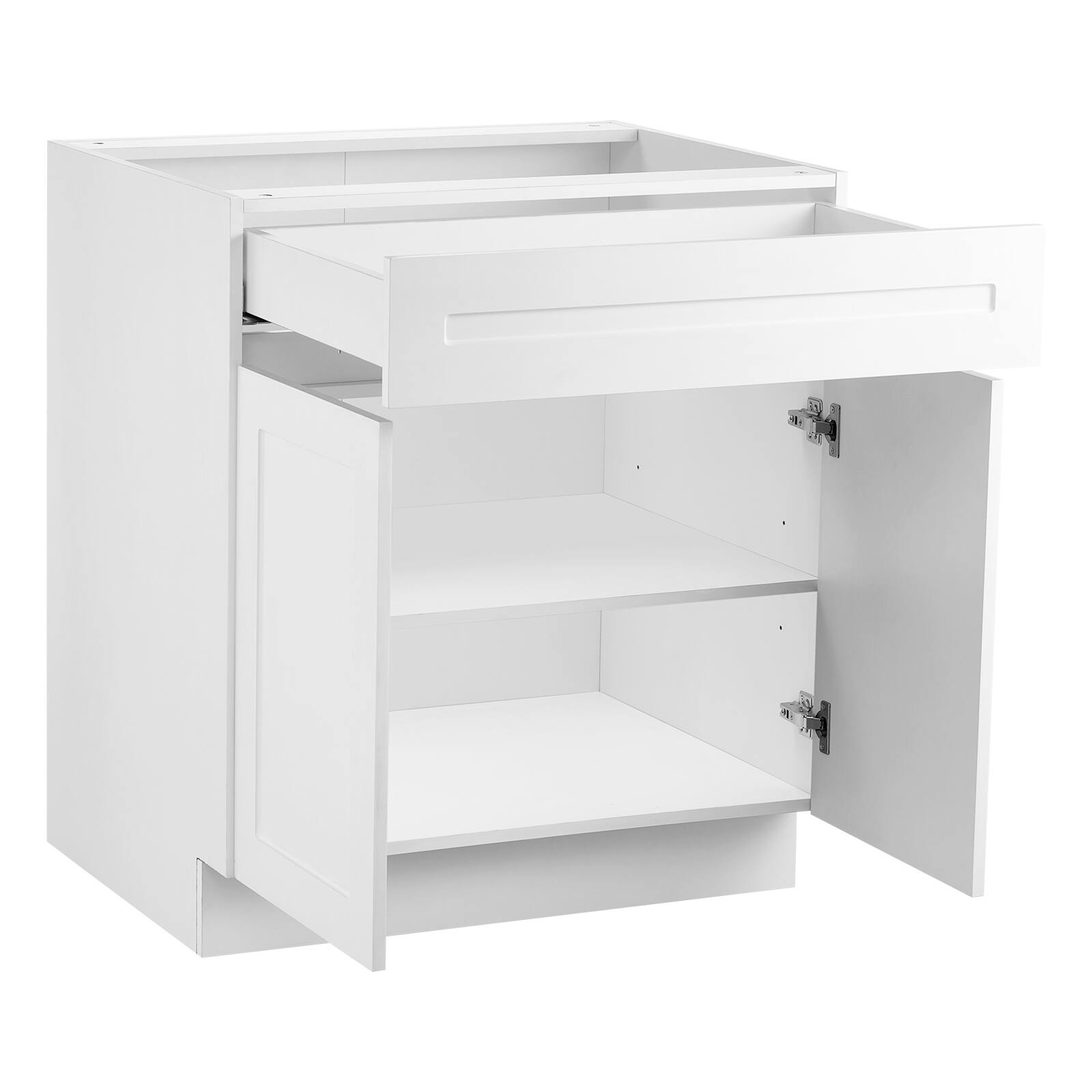 Alt View 5. VEVOR - White Shaker Base Cabinet with Drawer, 36-Inch Unassembled Drawer Base Cabinet, 36" W x 24" D x 34.5" H - White.