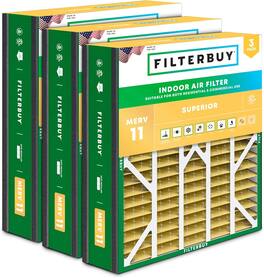 Filterbuy - 20x20x5 MERV 11 Pet & Allergy Defense, Pleated HVAC AC Furnace Air Filters Replacement for Trion Air Bear (3-Pack) - Gold
