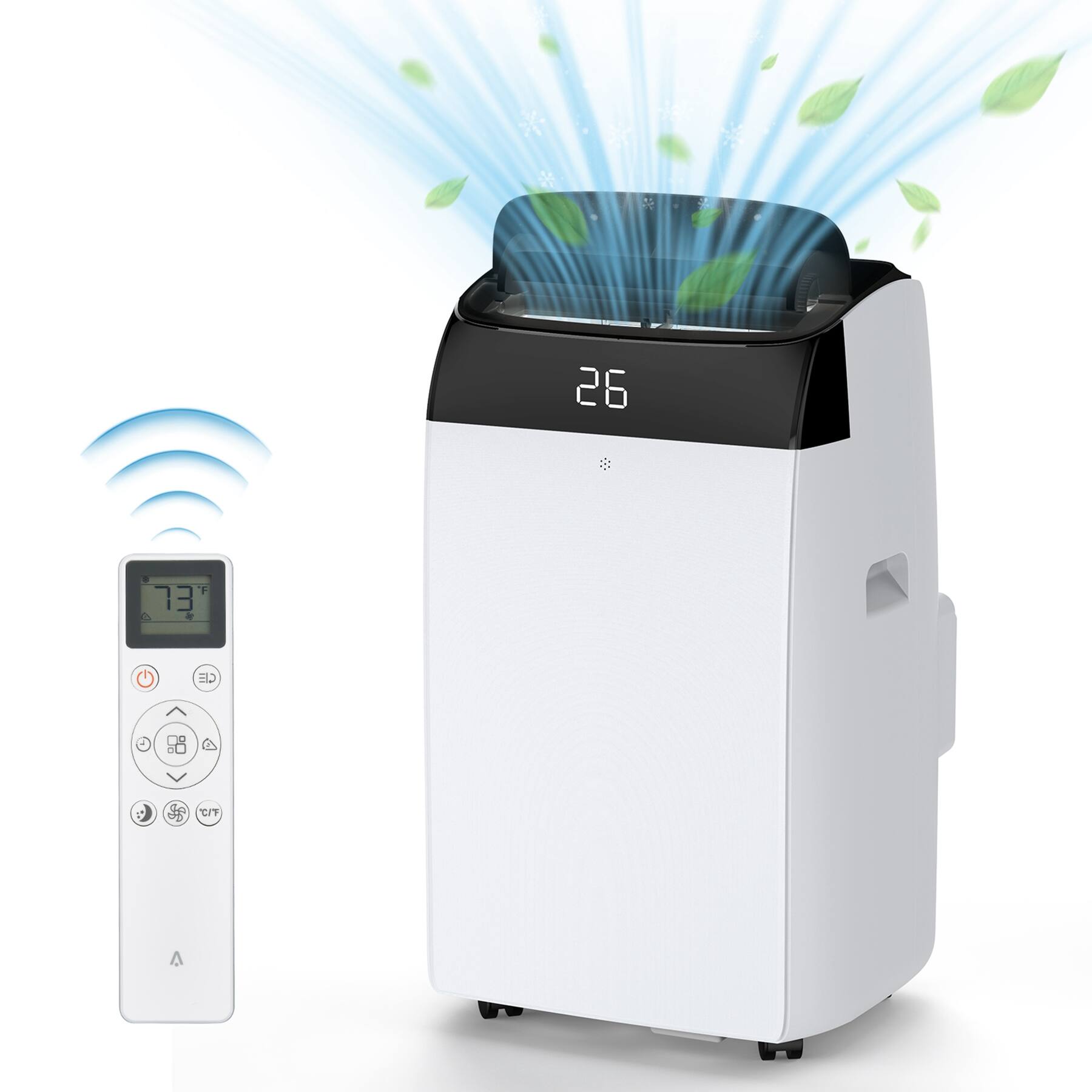 Front. BP - Garvee 10000 BTU (14000 BTU ASHRAE) Portable Air Conditioner with Remote & Window Kit - White.