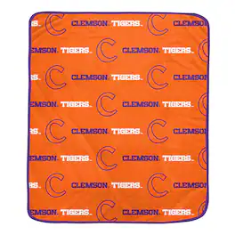Pegasus - Clemson Tigers 60" x 72" Repeat Logo Wordmark Ultra Soft Blanket - Multicolor