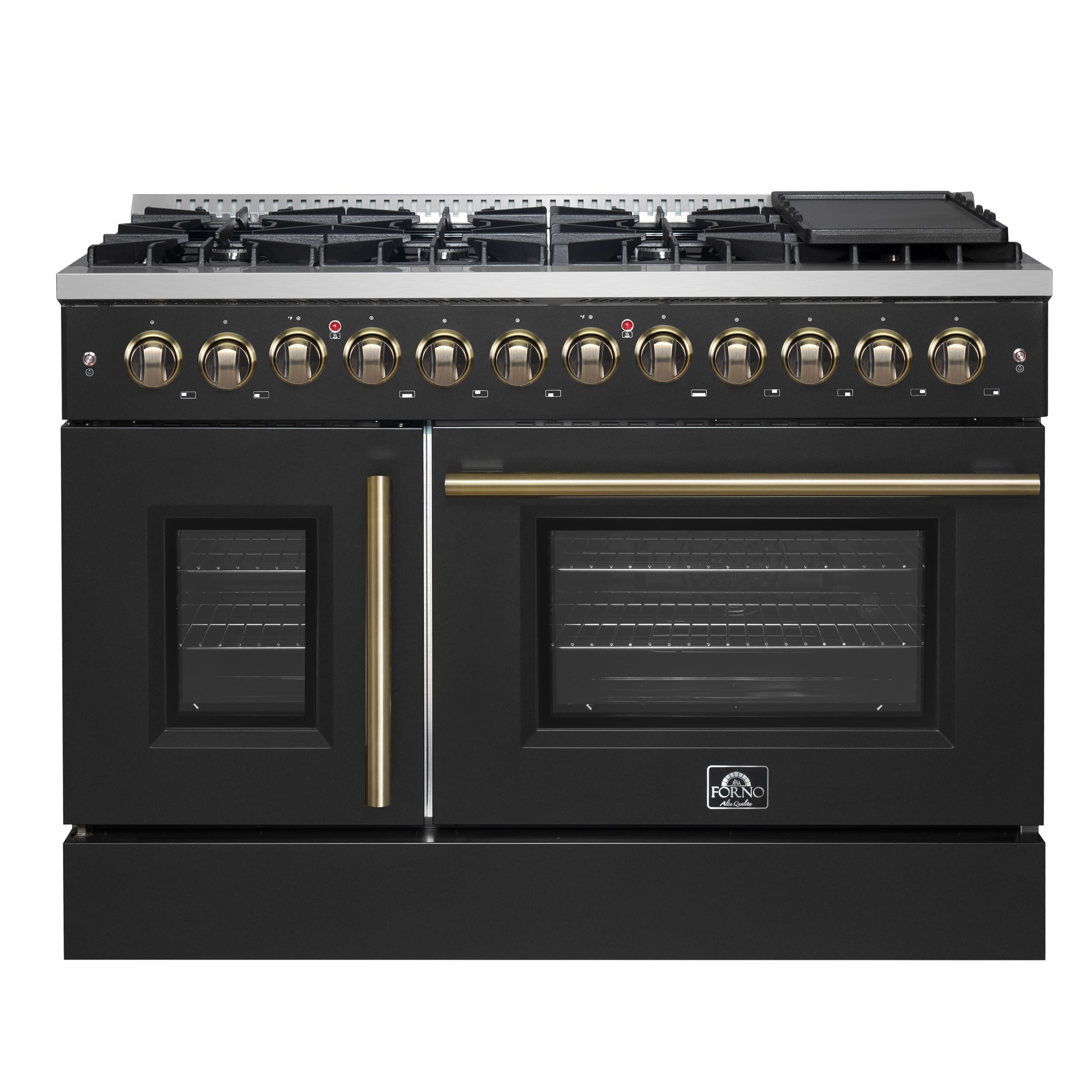Forno Appliances - Galiano 6.58 Cu. Ft. Freestanding Dual Fuel True Convection Range - Black - Front_Zoom