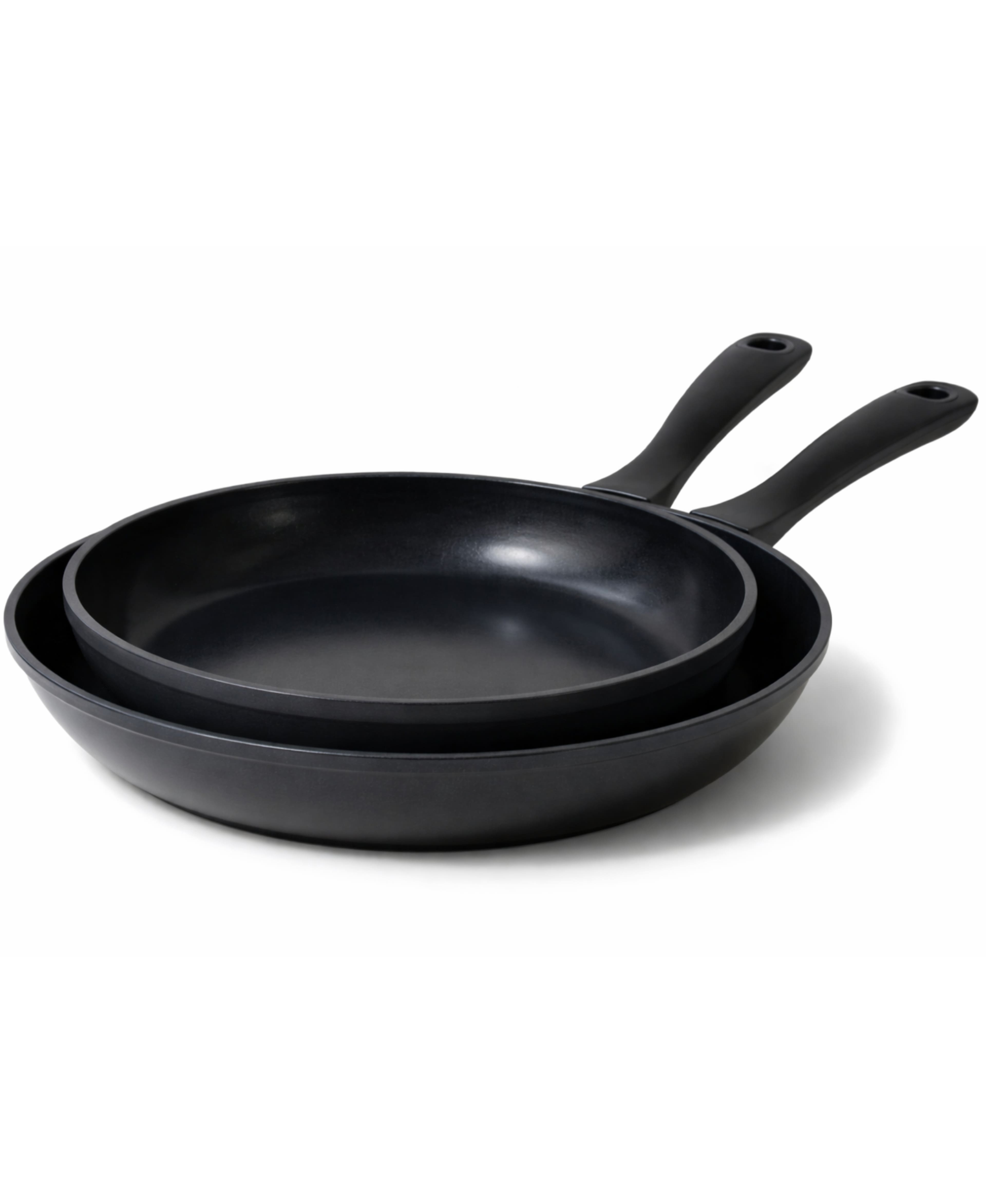 Front. Alva - Alva Energy Ceramic Nonstick Frying Pan 2-Piece Set - Lightweight, Easy to Clean, PFAS-Free - Black.