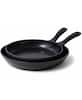 Front. Alva - Alva Energy 2-Piece Ceramic Nonstick Frying Pan Set - Lightweight & Easy to Clean - Black.