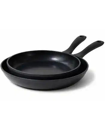 Front. Alva - Alva Energy Nonstick Ceramic Frying Pan 2-Piece Set - Lightweight, Easy to Clean and Toxin-Free Cookware - Black.