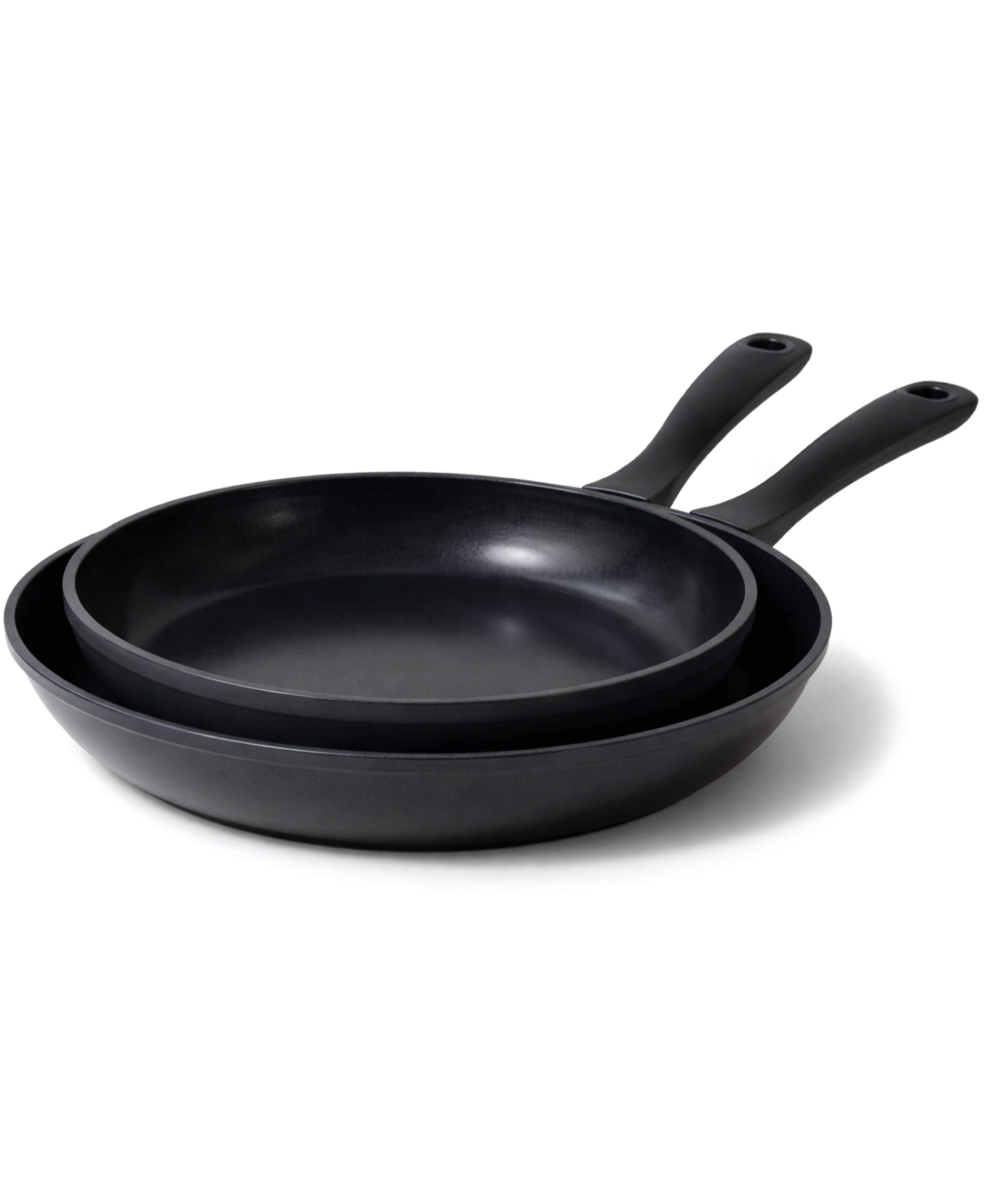 Alva - Energy Nonstick Ceramic Frying Pan 2-Piece Set - Lightweight, Easy to Clean and Toxin-Free Cookware - Black