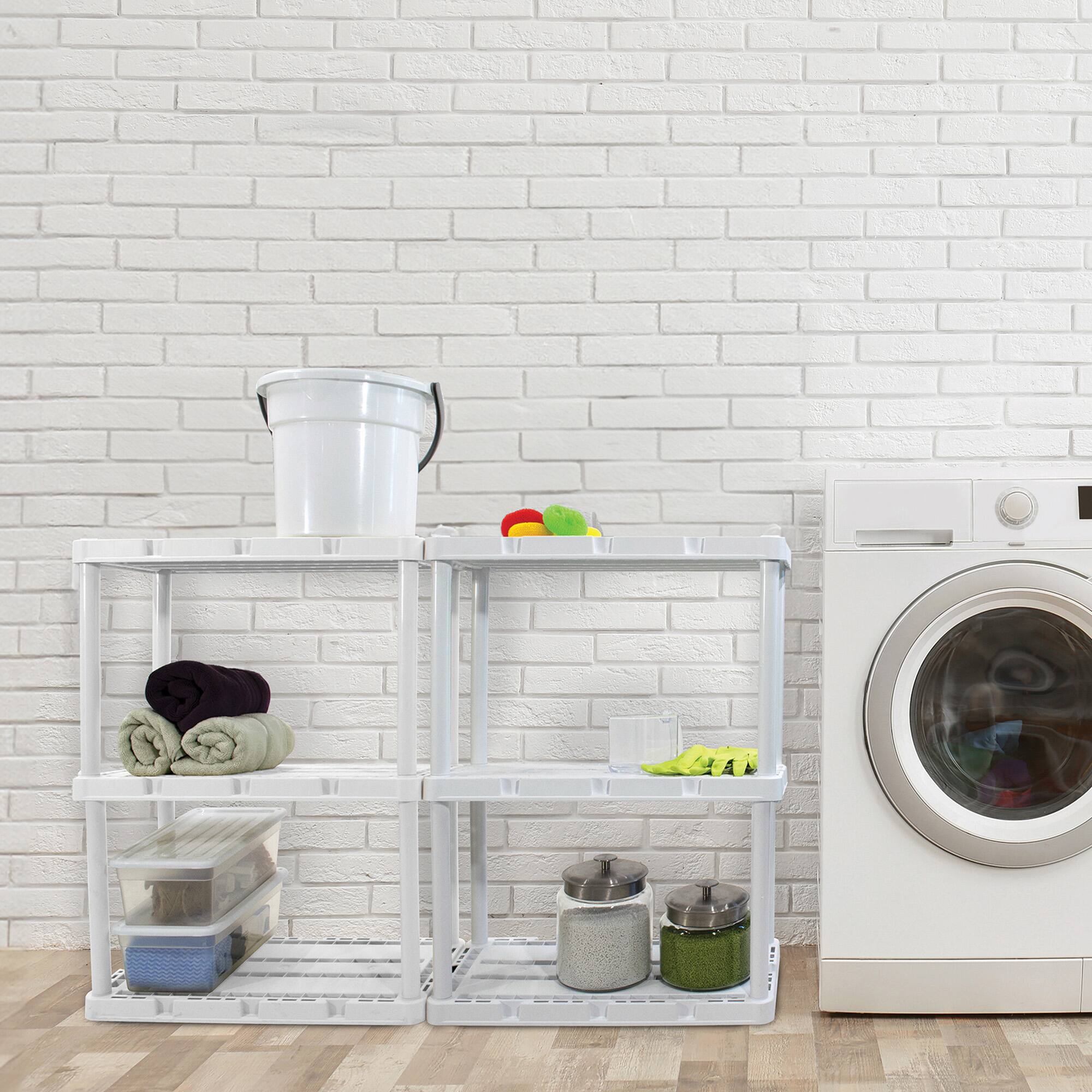 Alt View 2. Gracious Living - Gracious Living 3 Shelf Fixed Height Solid Light Duty Home Storage Unit, White - 3 Shelf - White.