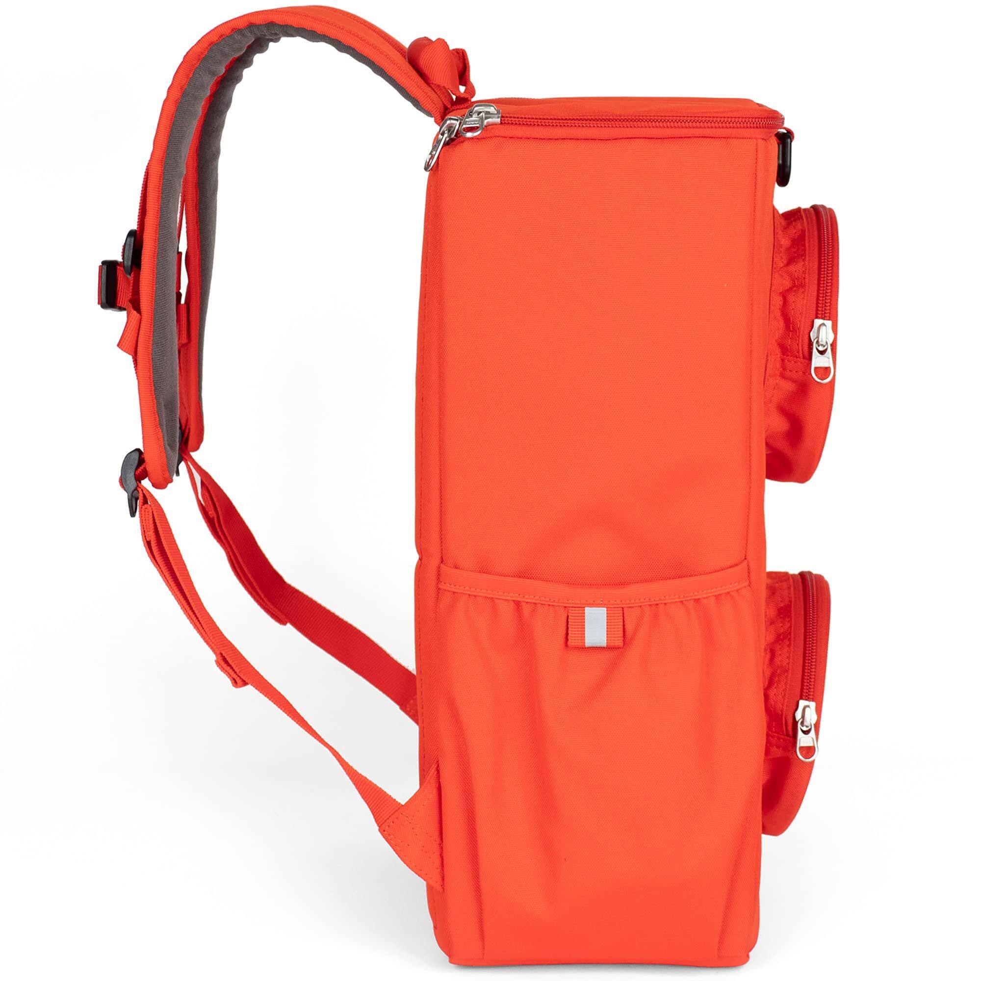 Left. Haiku - LEGO Brick Backpack Cooler - Red.