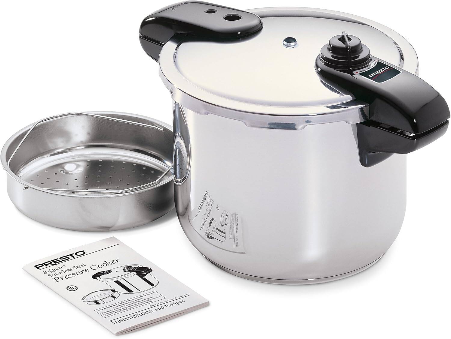 PRESTO 8-Quart Stainless Steel Pressure Cooker and Recipes Instructions
