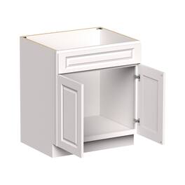 Boyel Living - 30-in W x 34.5-in H x 24-in D Shaker Sink Kitchen Base Cabinet with Soft-Close Doors - Glacier White
