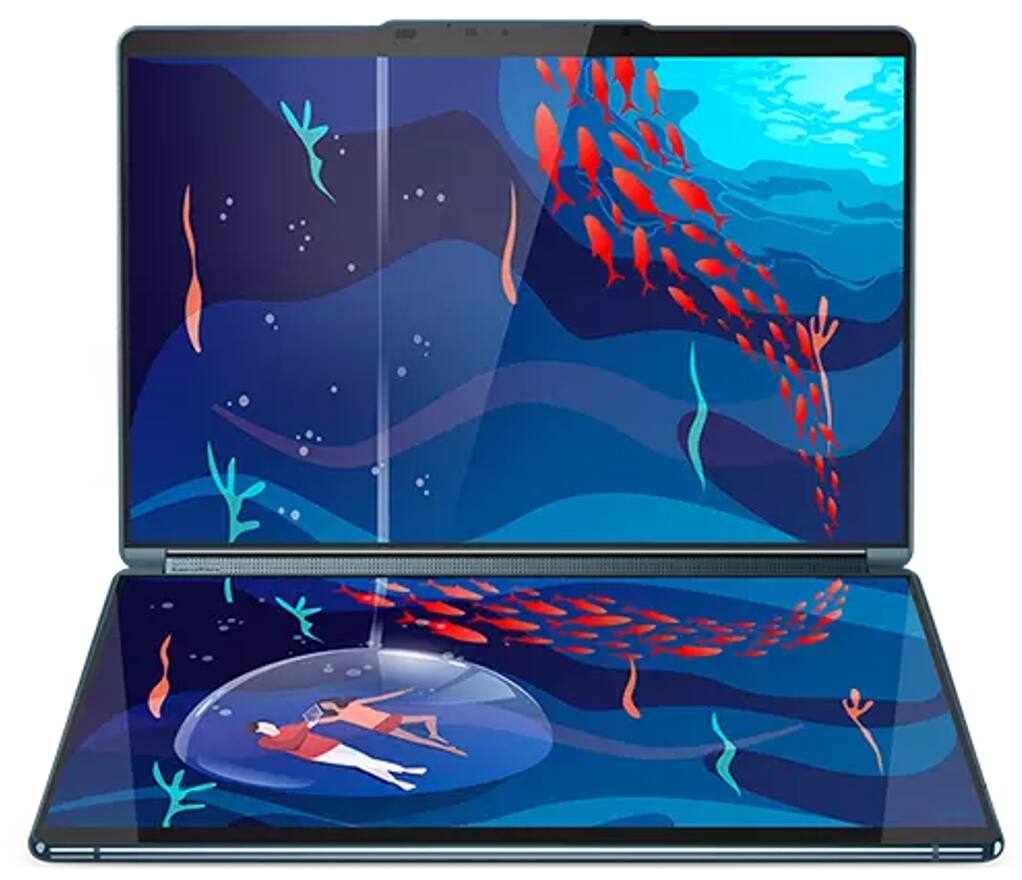 Alt View 3. Lenovo - Lenovo Yoga Book 9i 2-in-1 Laptop 13.3 2.8K (Intel Ultra 7 155U, 16GB LPDDR5X, Win 11 Pro) w/USB Hub - Tidal Teal.