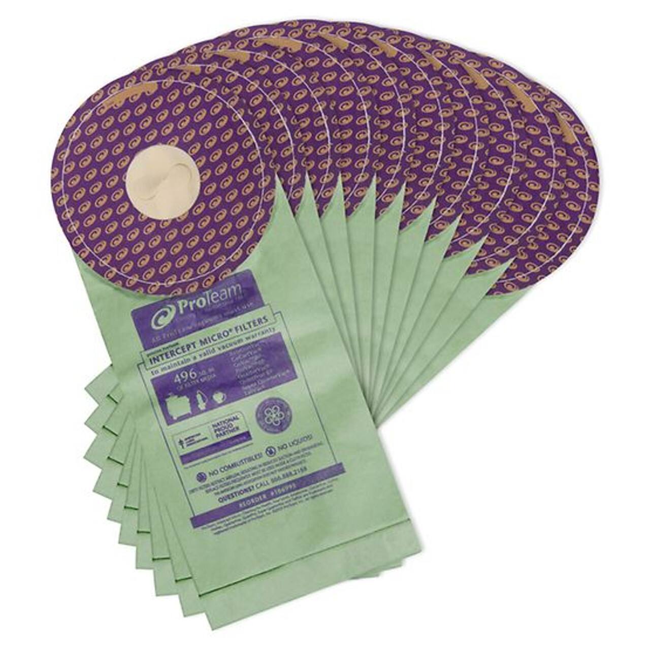 ProTeam FILTERS warrants MICRO FILTER INTERCEPT valid to maintain 496 NATIONAL PROUD NO LIQUIDES 0 NO COMBUSTIBLES CALL 156993 QUESTIONS? REGRDER