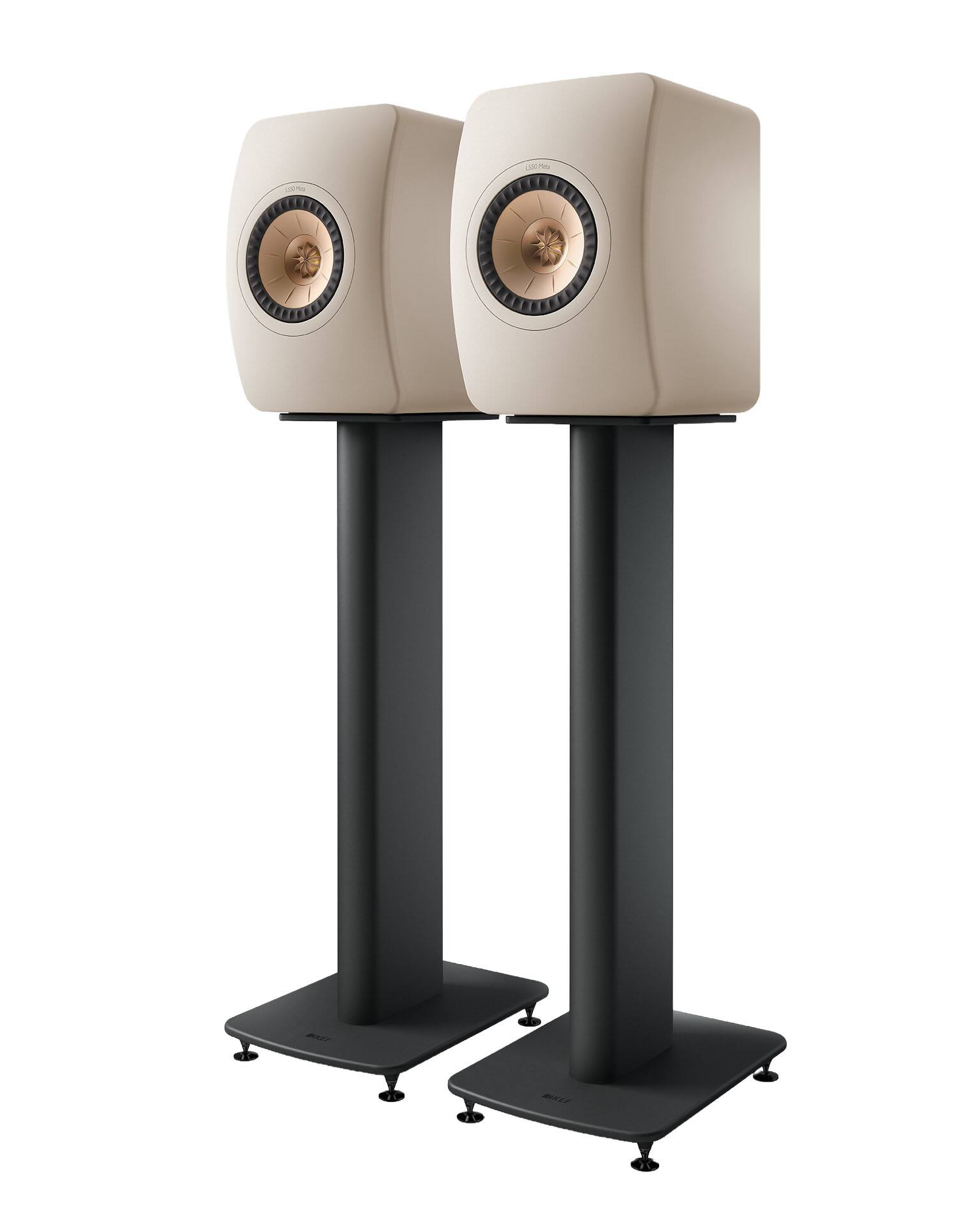Alt View 2. KEF - LS50 Meta Bookshelf Speakers (Pair) - Sand.