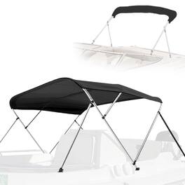 SereneLife - 4 Bow Bimini Top Boat Cover - Double Walled Aluminum Frame, UV Level Protection, Waterproof Canopy