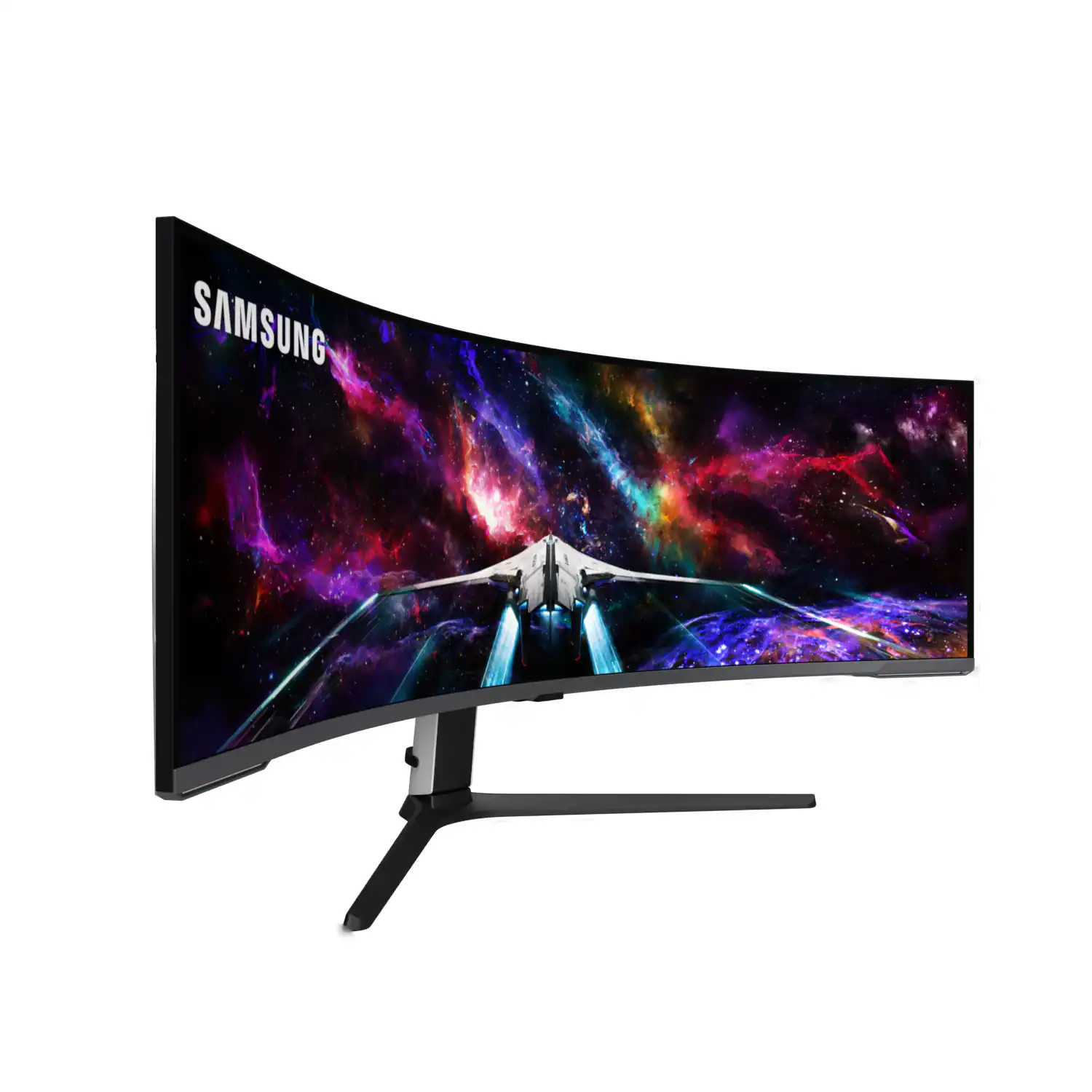 Alt View 5. Samsung - 57" Odyssey Neo G9 Dual 4K UHD Quantum Mini-LED 240Hz 1ms HDR 1000 Curved Gaming Monitor (HDMI 2.1, DP 2.1, USB 3.0) - Black.