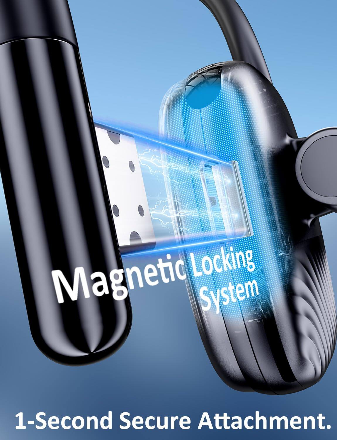 Magnetic Locking System  
1-Second Secure Attachment.