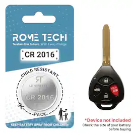 RomeTech - Replacement Battery for Key Fob - Toyota Corolla 2009-2010 - 2 Pack