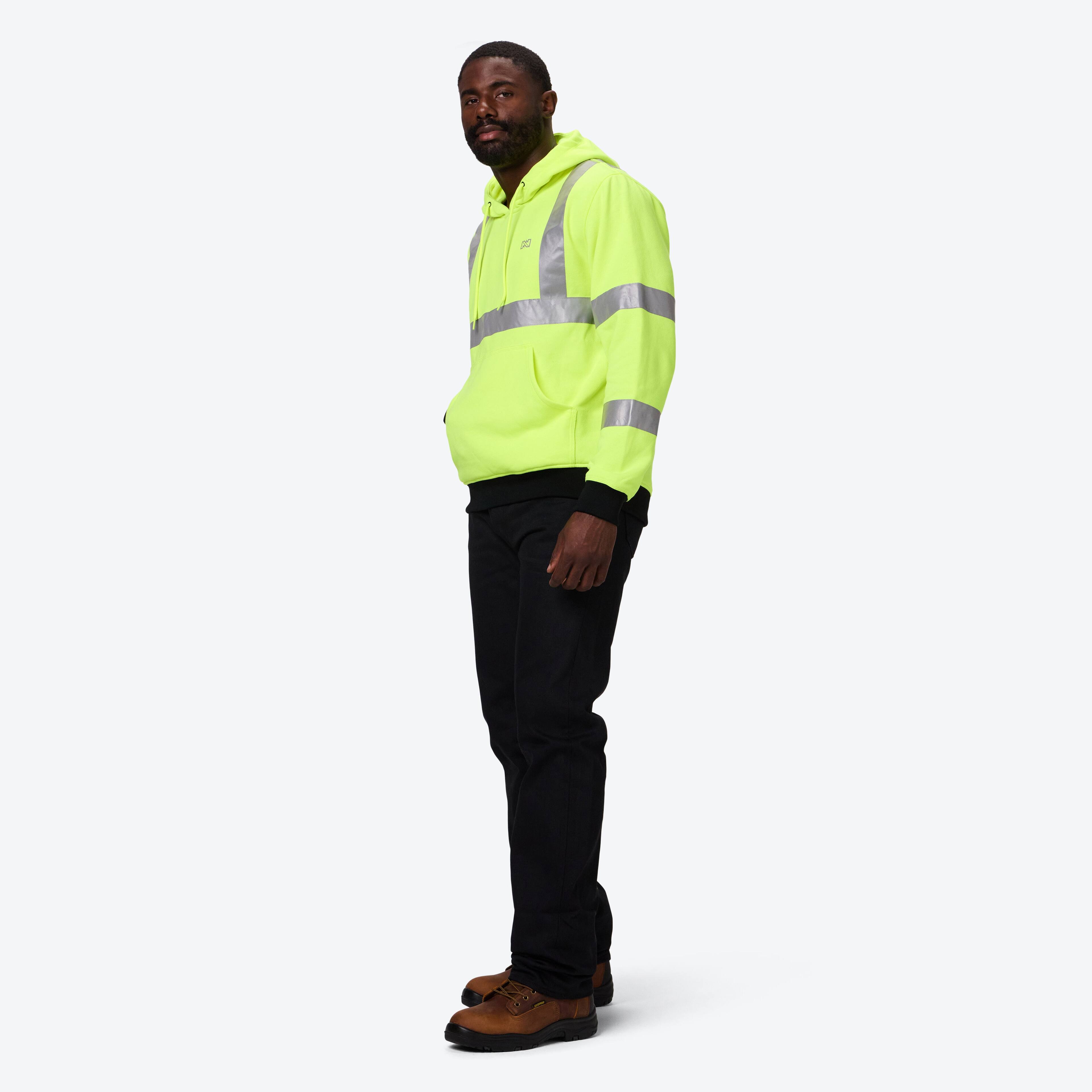 Alt View 2. Mobile Warming - App Controlled Men's HI-VIZ Heated Pullover Hoodie - HI-VIS.