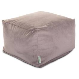 Majestic Home - Ottoman Pouf Faux Suede steel - Silver