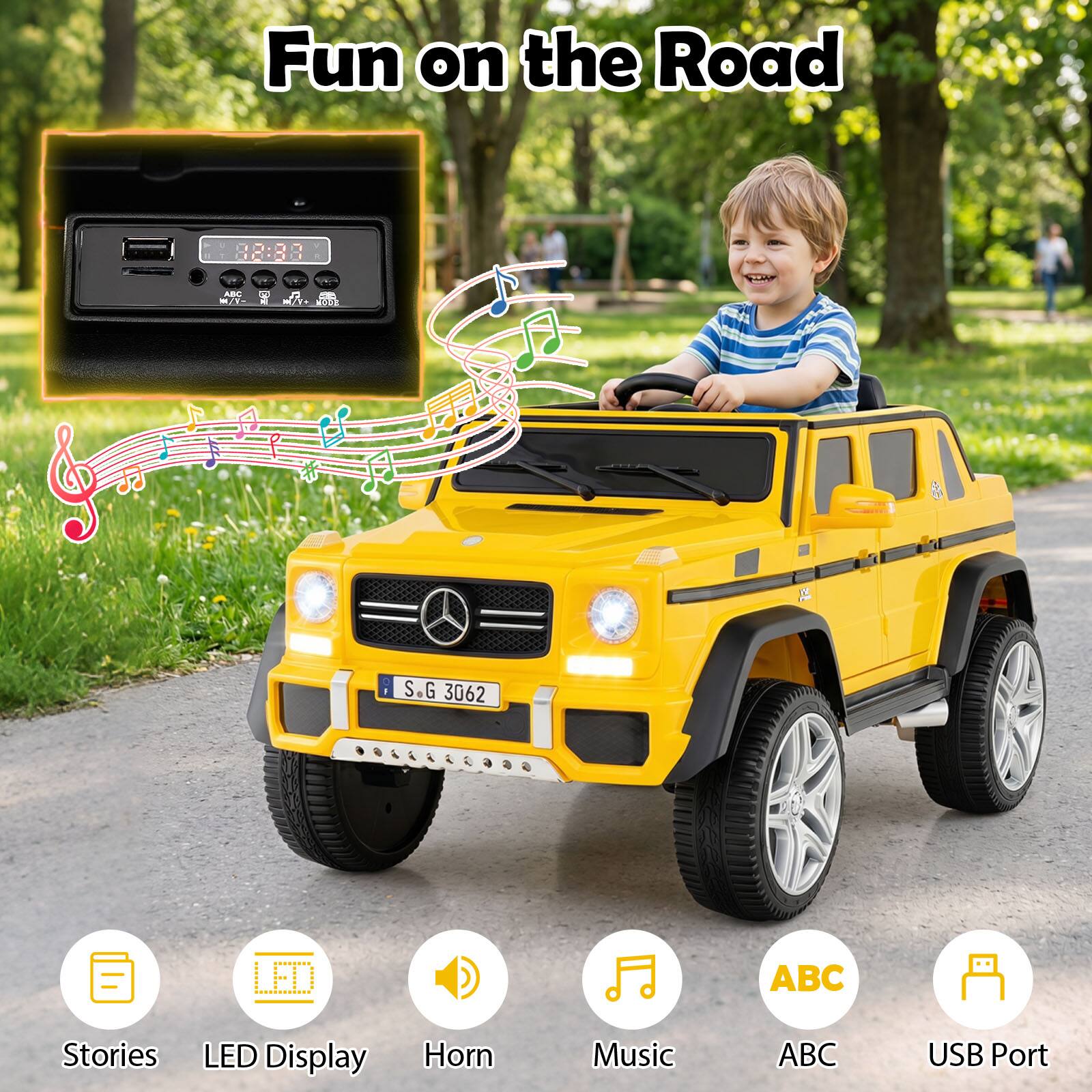 Fun on the Road

- Stories
- LED Display
- Horn
- Music
- ABC
- USB Port

TNE . A 101

S.G 3062
