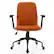 Alt View 19. Costway - Velvet Swivel Adjustable Office Chair with Wooden Armrests - Orange.