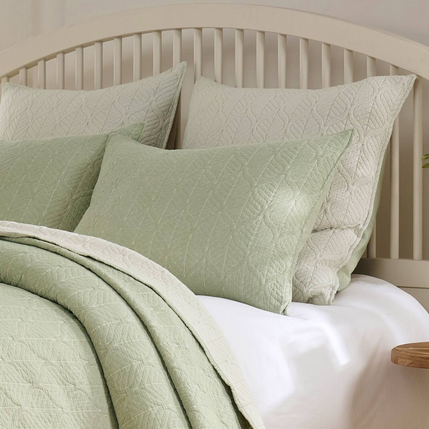 Alt View 1. Greenland Home Fashions - Greenland Home Fashions Harper Pillow 100% Polyester Sham King 20x36 Sage - Sage.