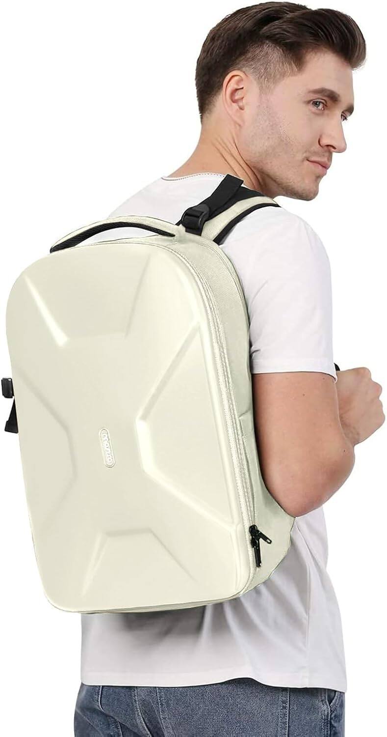Alt View 2. mosiso - Camera Backpack 15-16 inch Waterproof Hardshell Camera Bag with Tripod Holder&Laptop Compartment - Beige.