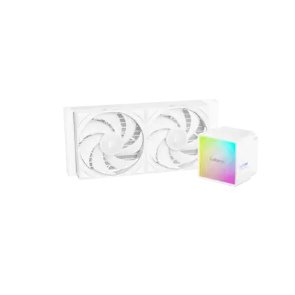 Front. Sudokoo - Nexaura 240 240mm Silent AIO Liquid CPU Cooler - WHite.