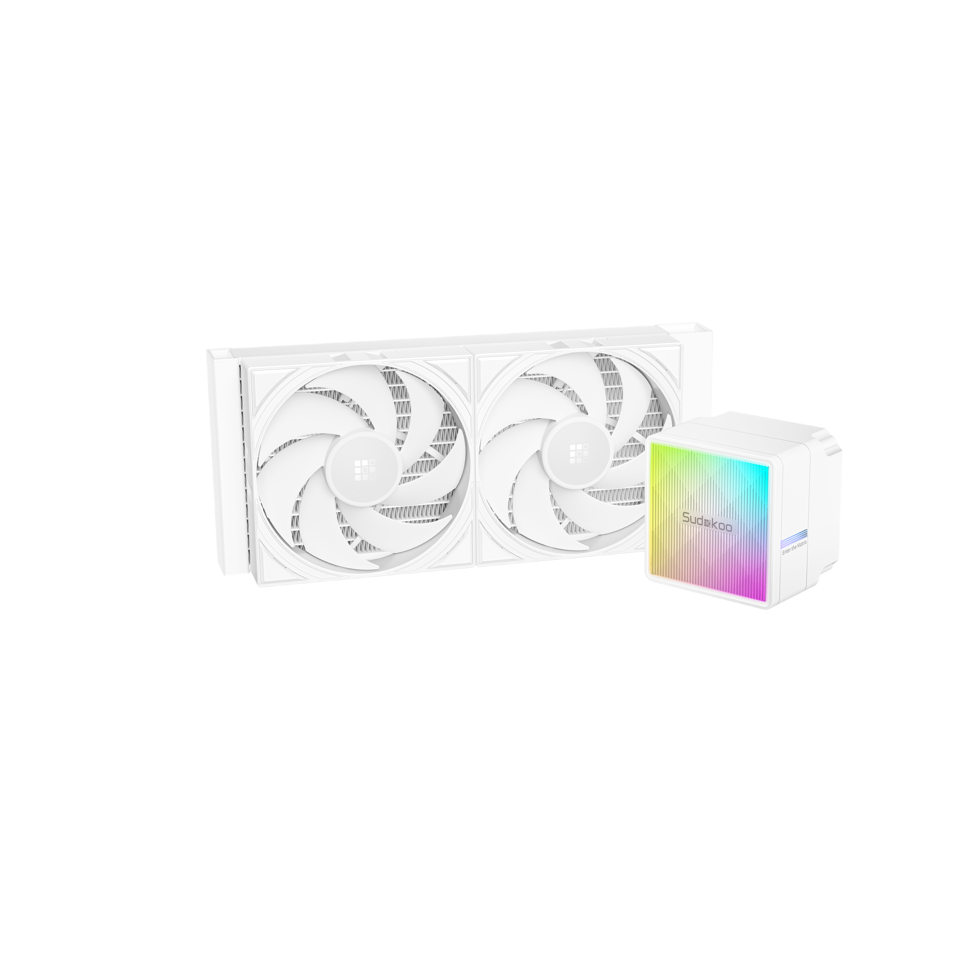 Front. Sudokoo - Nexaura 240 240mm Silent AIO Liquid CPU Cooler - WHite.