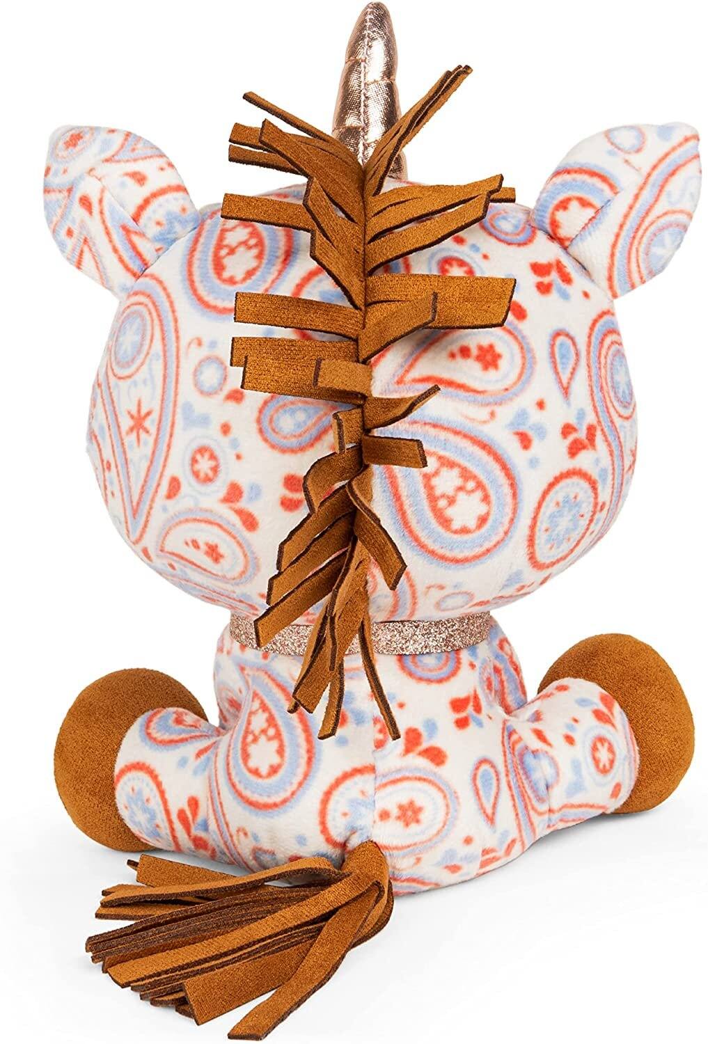 Back. Gund - GUND Sally Mustang Unicorn Designer Plush, 6" Fashion Stuffed Animal with Paisley Pattern & Glitter Collar, Ages 3+ - Multicolour.