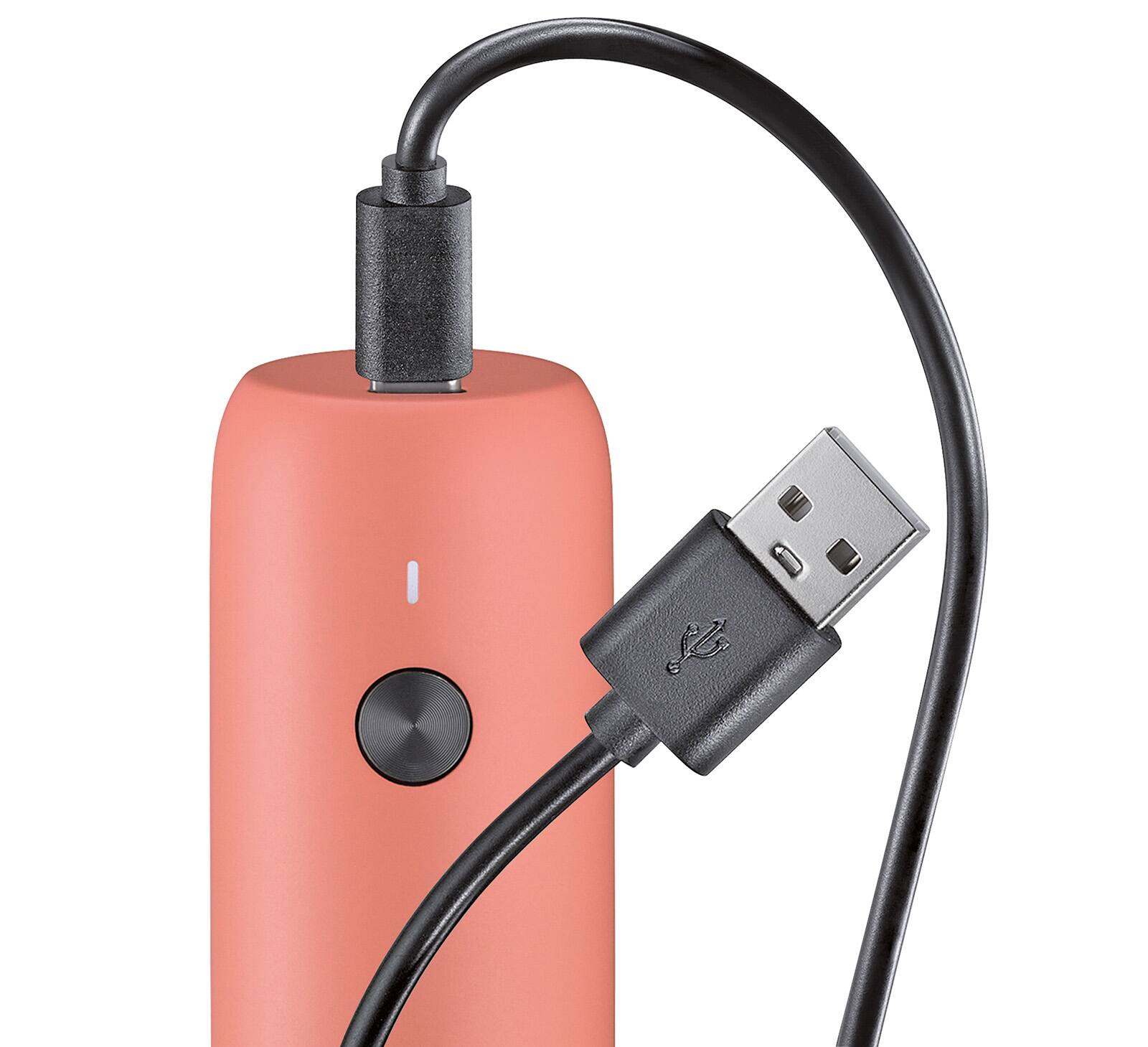 Alt View 4. Zassenhaus - Koln Rechargeable Salt or Pepper Mill, 5.5" H x 1.5", Coral - Coral.