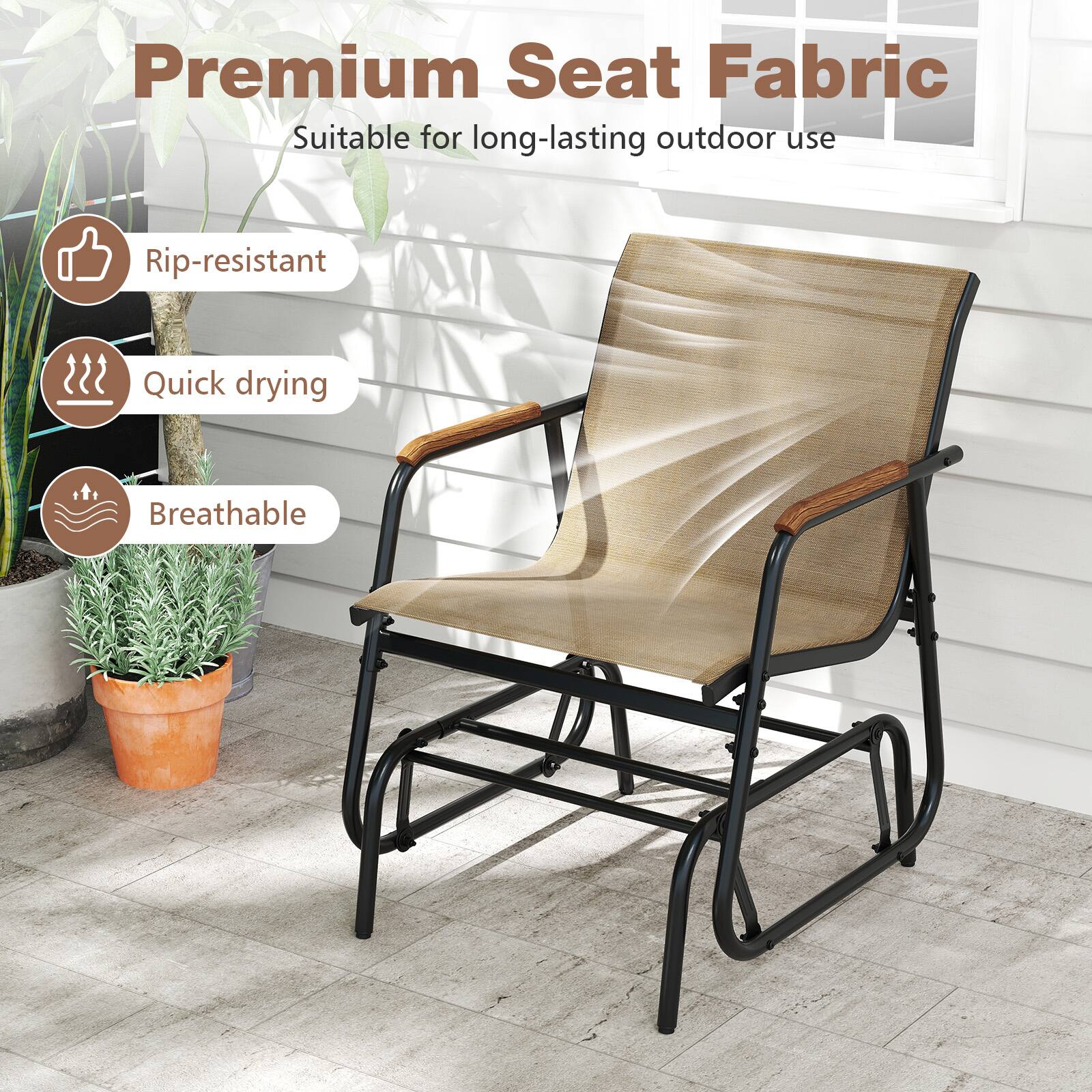 Premium Seat Fabric  
Suitable for long-lasting outdoor use  

- Rip-resistant  
- Quick drying  
- Breathable
