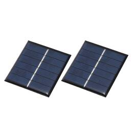 Unique Bargains - 2pcs 3V 0.33W 110mA Mini Solar Panels, Small Solar PV Cells for DIY Electric Toy Materials Kits - Black