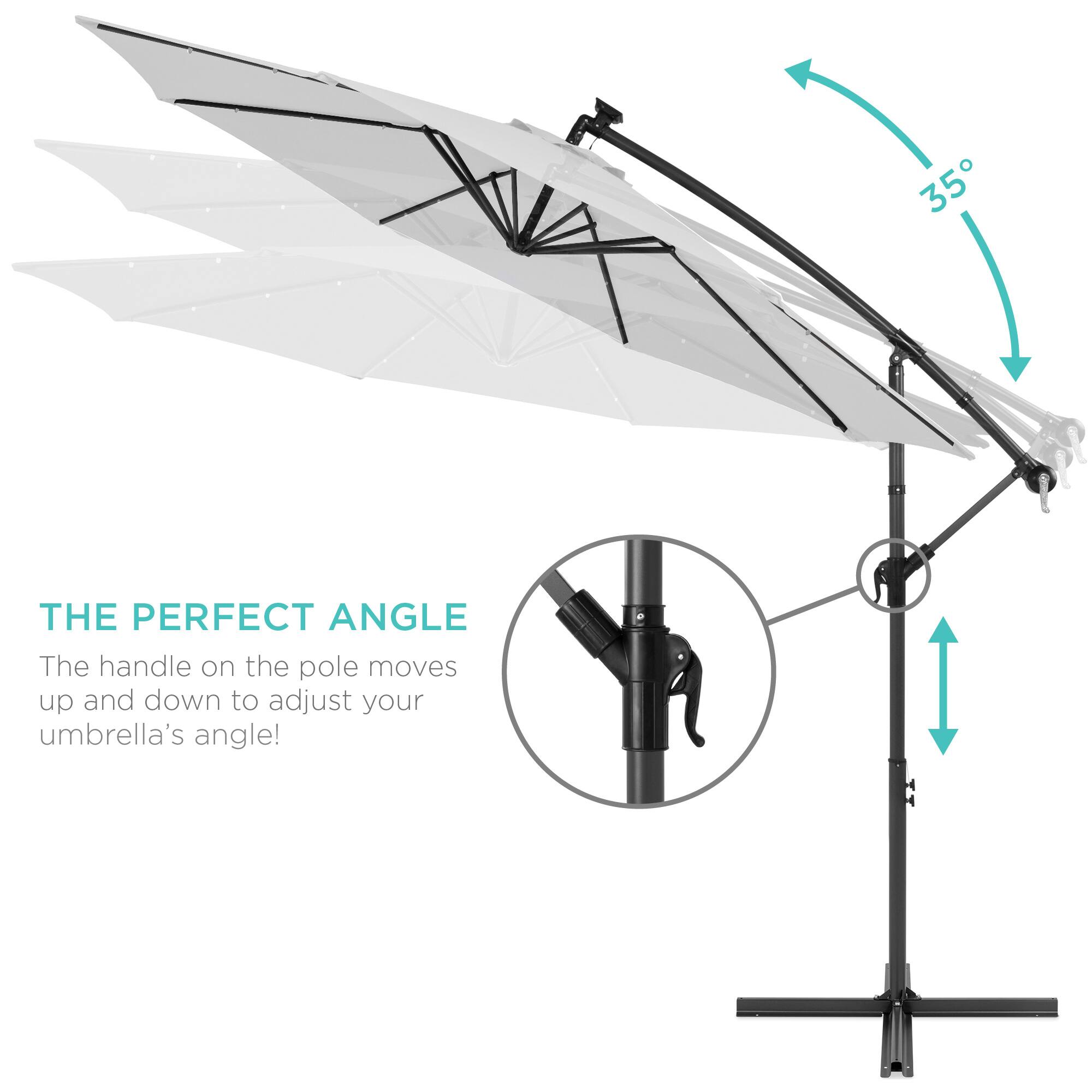 35°

THE PERFECT ANGLE

The handle on the pole moves up and down to adjust your umbrella's angle!