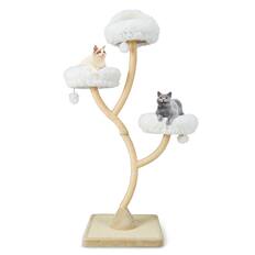 Front. Gymax - Gymax Cat Tree Tower 70'' Multi-Level Kitten Activity Center w/ 3 Perches & Balls Beige.