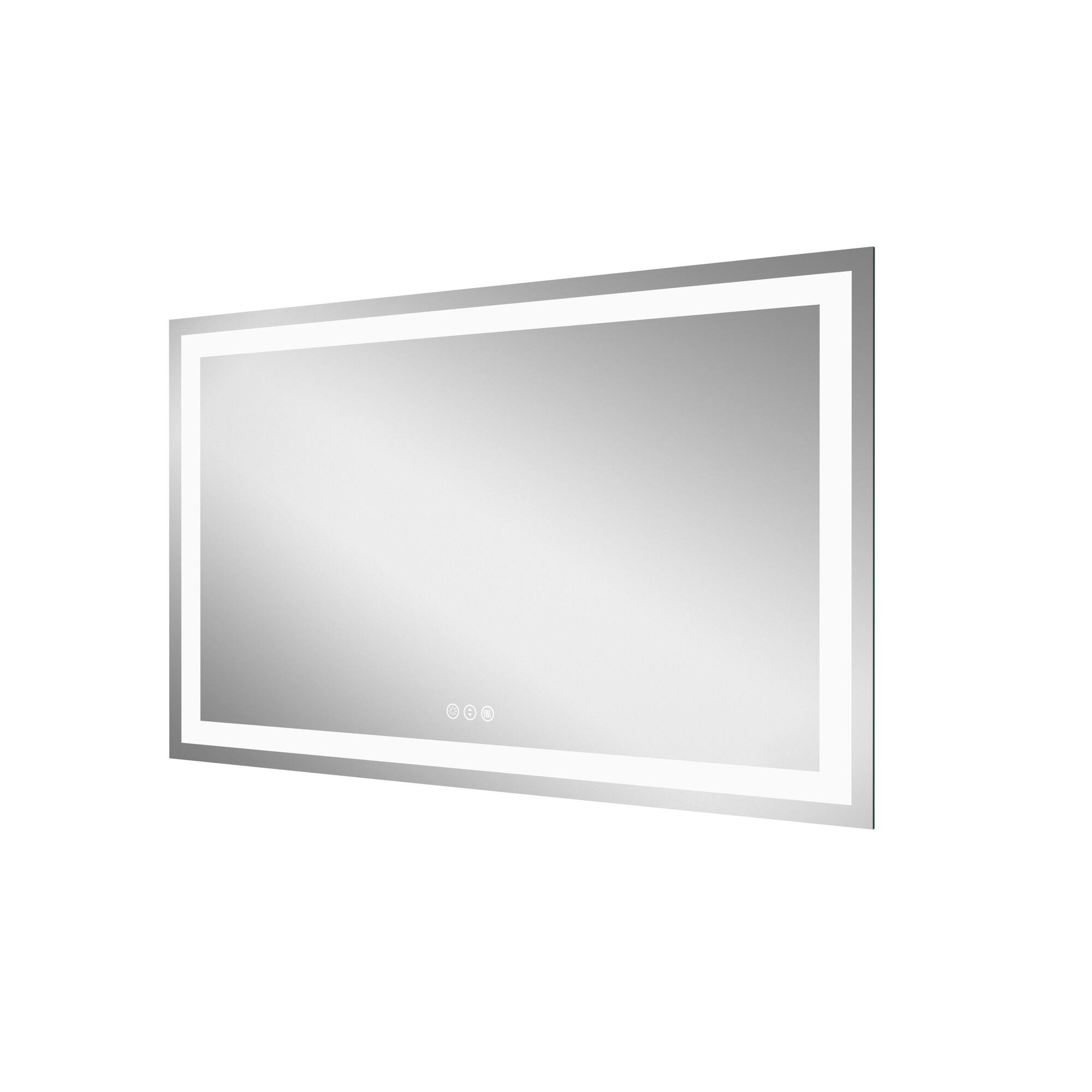 Alt View 2. Boyel Living - 36 in W x 60 in L Rectangular Frameless Wall Bathroom Vanity Mirror with Front and Backlit and Anti Fog.