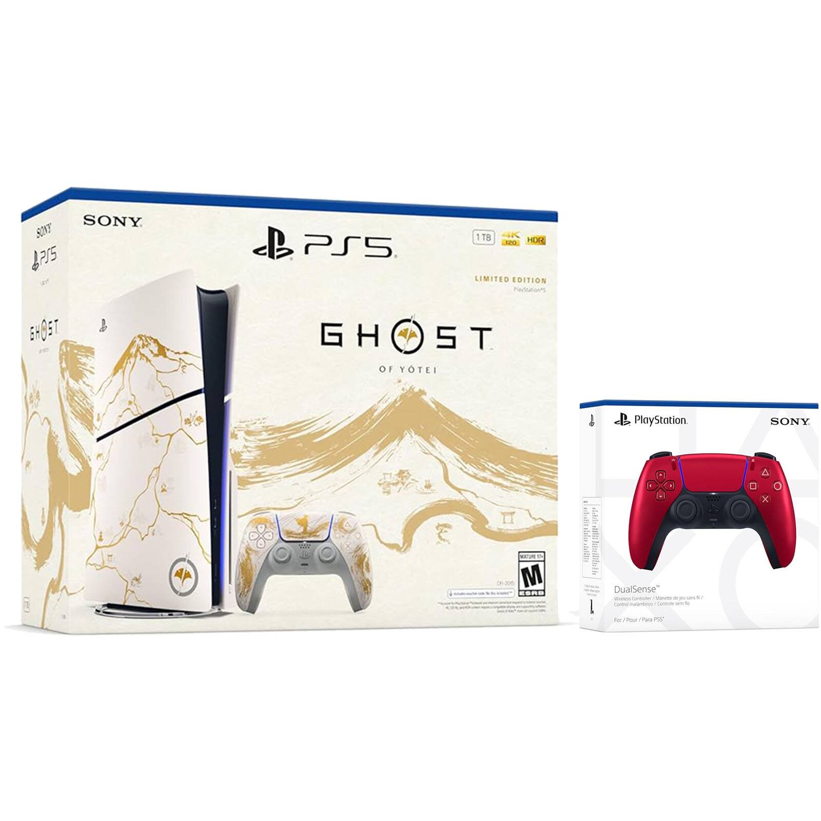 SONY PS5 1TB 4K O HOR LIMITED EDITION  
GHOST OF YOTEI  
PlayStation  
DualSense